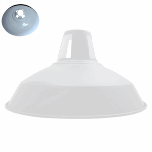 Industrial White Barn Slotted Metal Pendant Lamp Shade ~1078