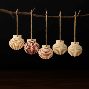 30PCS Natural Sea Shells Scallop Shells With Rope for Home Decor
