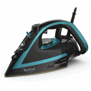 Fier de calcat Tefal Puregliss FV8066E0, 3000 W, abur variabil 50 g/min, Colector Micro Calc, Oprire automata, negru & albastru (FV8066E0)