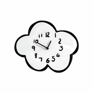 Swaying Cloud Cartoon Mute Wall Clock White