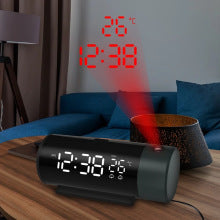 NNEDSZ Projection Alarm Clock with LED Display - Dual Alarms and USB Charging